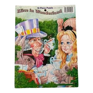 Alice in Wonderland Mad Hatter Tea Party Childrens 12 Piece Frame Tray Puzzle